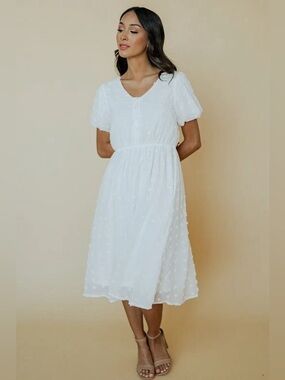 BALTIC BORN Mila Swiss Dot Midi Dress